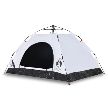 Cort de camping 4 persoane, alb opac, setare rapidă, țesătură - Img 2