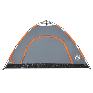 Cort de camping, 4 persoane, gri/portocaliu, setare rapidă - Img 6