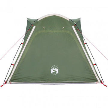 Cort de camping 4 persoane, verde, 240x221x160 cm, tafta 185T - Img 6