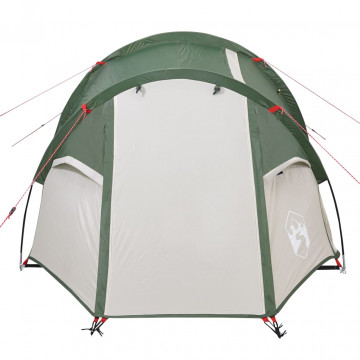 Cort de camping 4 persoane, verde, 360x140x105 cm, tafta 185T - Img 5