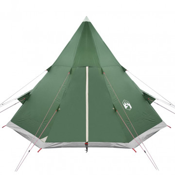 Cort de camping 4 persoane, verde, 367x367x259 cm, tafta 185T - Img 3