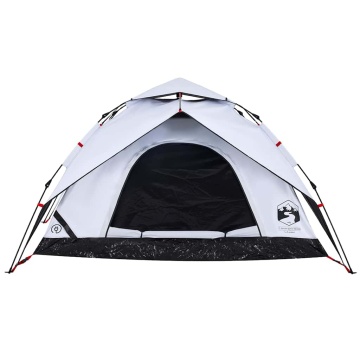 Cort de camping 5 persoane, alb opac, setare rapidă, țesătură - Img 8