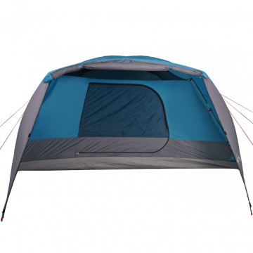 Cort de camping 6 persoane albastru, 412x370x190 cm, tafta 190T - Img 8