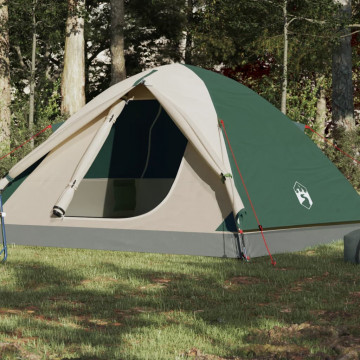 Cort de camping 6 persoane verde, 348x340x190 cm, tafta 190T - Img 1
