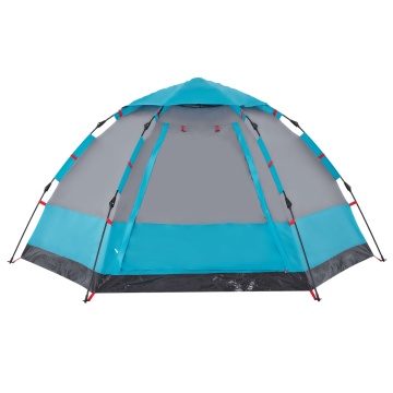 Cort de camping cabană 4 persoane albastru cu eliberare rapidă - Img 7