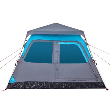 Cort de camping cupolă 4 persoane, setare rapidă, albastru - Img 5