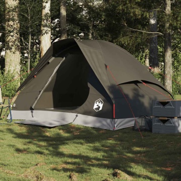 Cort de camping cupolă pentru 2 persoane, maro, impermeabil - Img 1
