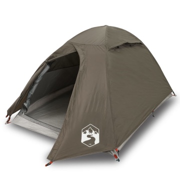 Cort de camping cupolă pentru 2 persoane, maro, impermeabil - Img 2