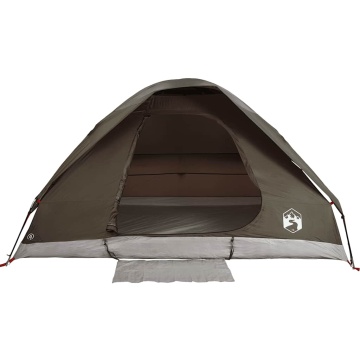 Cort de camping cupolă pentru 6 persoane, maro, impermeabil - Img 5