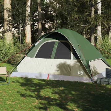 Cort de camping cupolă pentru 6 persoane, verde, impermeabil - Img 3