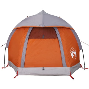 Cort de camping pentru 1 persoană, gri/portocaliu, impermeabil - Img 5