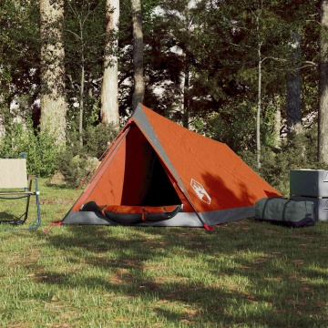 Cort de camping pentru 2 persoane, gri/portocaliu, impermeabil - Img 3