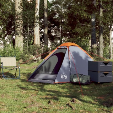 Cort de camping pentru 2 persoane, gri/portocaliu, impermeabil - Img 3