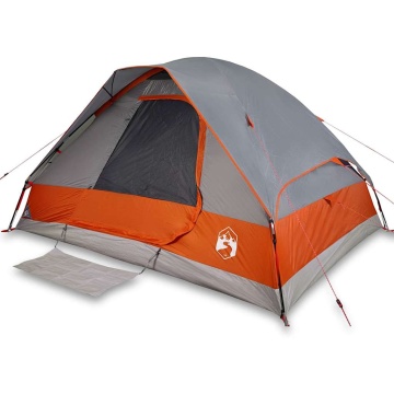 Cort de camping pentru 4 persoane, gri/portocaliu, impermeabil - Img 2