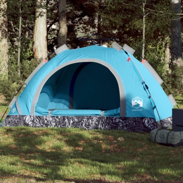 Cort de camping pentru 4 persoane, setare rapidă, albastru - Img 1