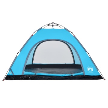 Cort de camping pentru 5 persoane, eliberare rapidă, albastru - Img 7