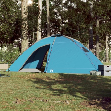Cort de camping pentru 8 persoane, albastru, impermeabil - Img 3