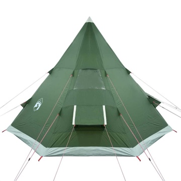 Cort de camping tipi pentru 4 persoane, verde, impermeabil - Img 6