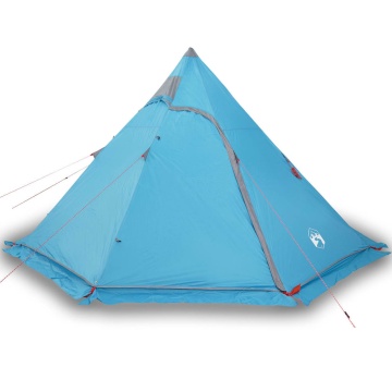 Cort de camping tipi pentru 5 persoane, albastru, impermeabil - Img 2