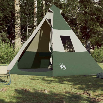 Cort de camping tipi pentru 7 persoane, verde, impermeabil - Img 3