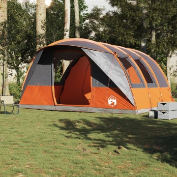Cort de camping tunel 5 persoane, gri/portocaliu, impermeabil - Img 3