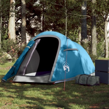 Cort de camping tunel pentru 2 persoane, albastru, impermeabil - Img 1