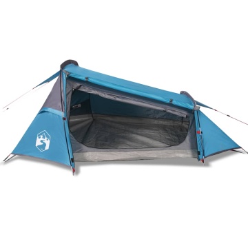 Cort de camping tunel pentru 2 persoane, albastru, impermeabil - Img 4