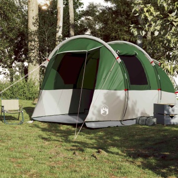 Cort de camping tunel pentru 4 persoane, verde, impermeabil - Img 3