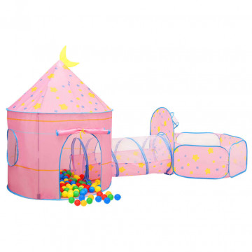 Cort de joacă pentru copii, roz, 301x120x128 cm - Img 4