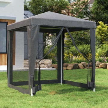 Cort de petrecere cu 4 pereți din plasă, antracit, 2x2 m, HDPE - Img 1