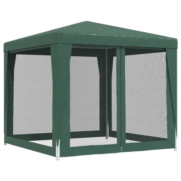 Cort de petrecere cu 4 pereți din plasă, verde, 2,5x2,5 m, HDPE - Img 7