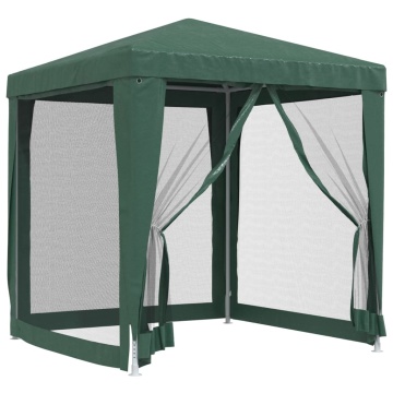 Cort de petrecere cu 4 pereți din plasă, verde, 2x2 m, HDPE - Img 2