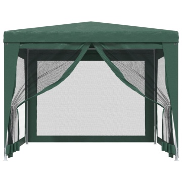 Cort de petrecere cu 4 pereți din plasă, verde, 3x3 m, HDPE - Img 3