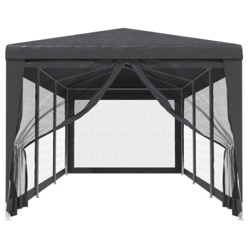 Cort de petrecere cu 8 pereți din plasă, antracit, 3x9 m, HDPE - Img 3