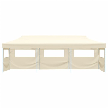 Cort de petrecere pliabil cu 5 pereți laterali, crem, 3 x 9 m - Img 2