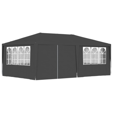 Cort petrecere profesional pereți laterali antracit 4x6m 90g/m² - Img 1