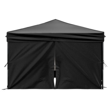 Cort pliabil pentru petrecere cu pereți laterali, negru, 3x3 m - Img 4