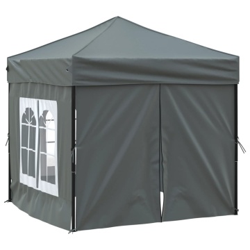 Cort pliabil pentru petrecere, pereți laterali, antracit, 2x2 m - Img 4