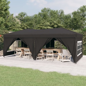 Cort pliabil pentru petrecere, pereți laterali, antracit, 3x6 m - Img 1