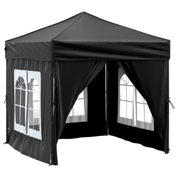 Cort pliabil pentru petrecere, pereți laterali, negru, 2x2 m - Img 2