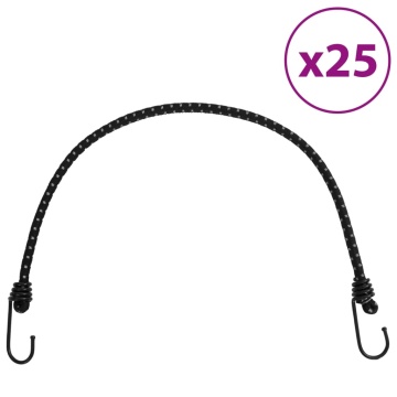 Corzi elastice cu benzi reflectorizante/cârlige 25 buc. 59 cm - Img 1