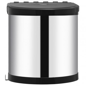 Coș de gunoi încorporat de bucătărie, 8 L, oțel inoxidabil - Img 2