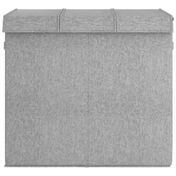 Coș de rufe pliabil, gri, 64,5x34,5x59 cm, imitație de pânză - Img 3