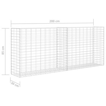 Coș gabion, 85 x 30 x 200 cm, oțel galvanizat - Img 5