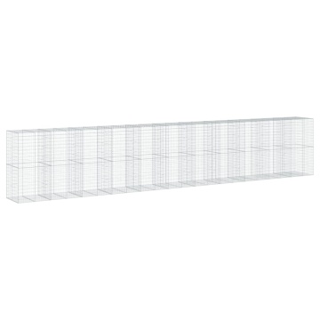 Coș gabion cu capac, 1100x100x200 cm, fier galvanizat - Img 7