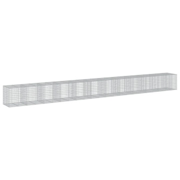 Coș gabion cu capac, 1150x100x100 cm, fier galvanizat - Img 2