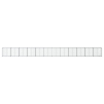Coș gabion cu capac, 1200x50x100 cm, fier galvanizat - Img 3