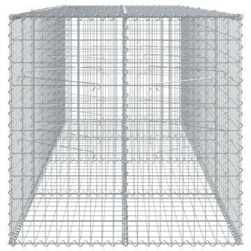 Coș gabion cu capac, 400x100x100 cm, fier galvanizat - Img 4