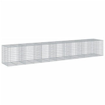 Coș gabion cu capac, 650x100x100 cm, fier galvanizat - Img 2