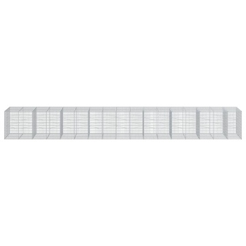 Coș gabion cu capac, 950x100x100 cm, fier galvanizat - Img 3